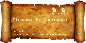 Miserovszki Marinetta névjegykártya